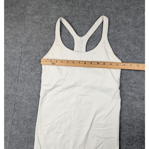 Lululemon Ebb To Street Tank Womens 6 White Athletic Racerback RIbbed Gym - Picture 3 of 6